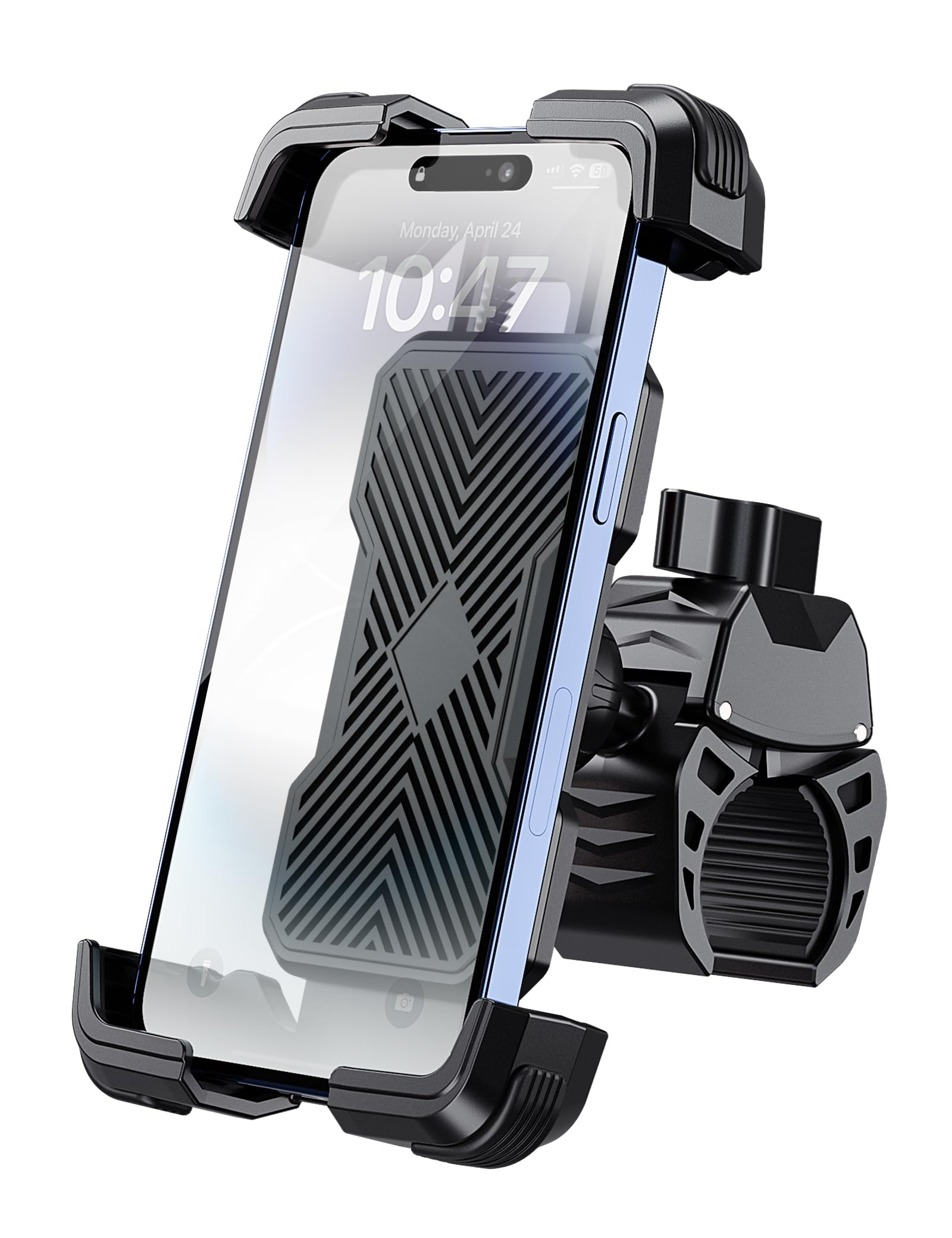 Grefay Handyhalterung Fahrrad, Handyhalterung Motorrad -Universal 360° Lenker Halter für iPhone 16/15/14 Pro Max Plus, SE, 13/12 Pro Max Mini, 11 Pro Max, Samsung S23 S22, Smartphone(4.7"-7.2")