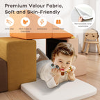BanaSuper 6 STK Groß Schaumstoff Bausteine für Kinder, XXL Softbausteine Baby zum Klettern, Montessori Riesenbausteine Spielzeug, Indoor Spielplatz, EN71-zertifiziert, Waschbare Hülle, Bunt