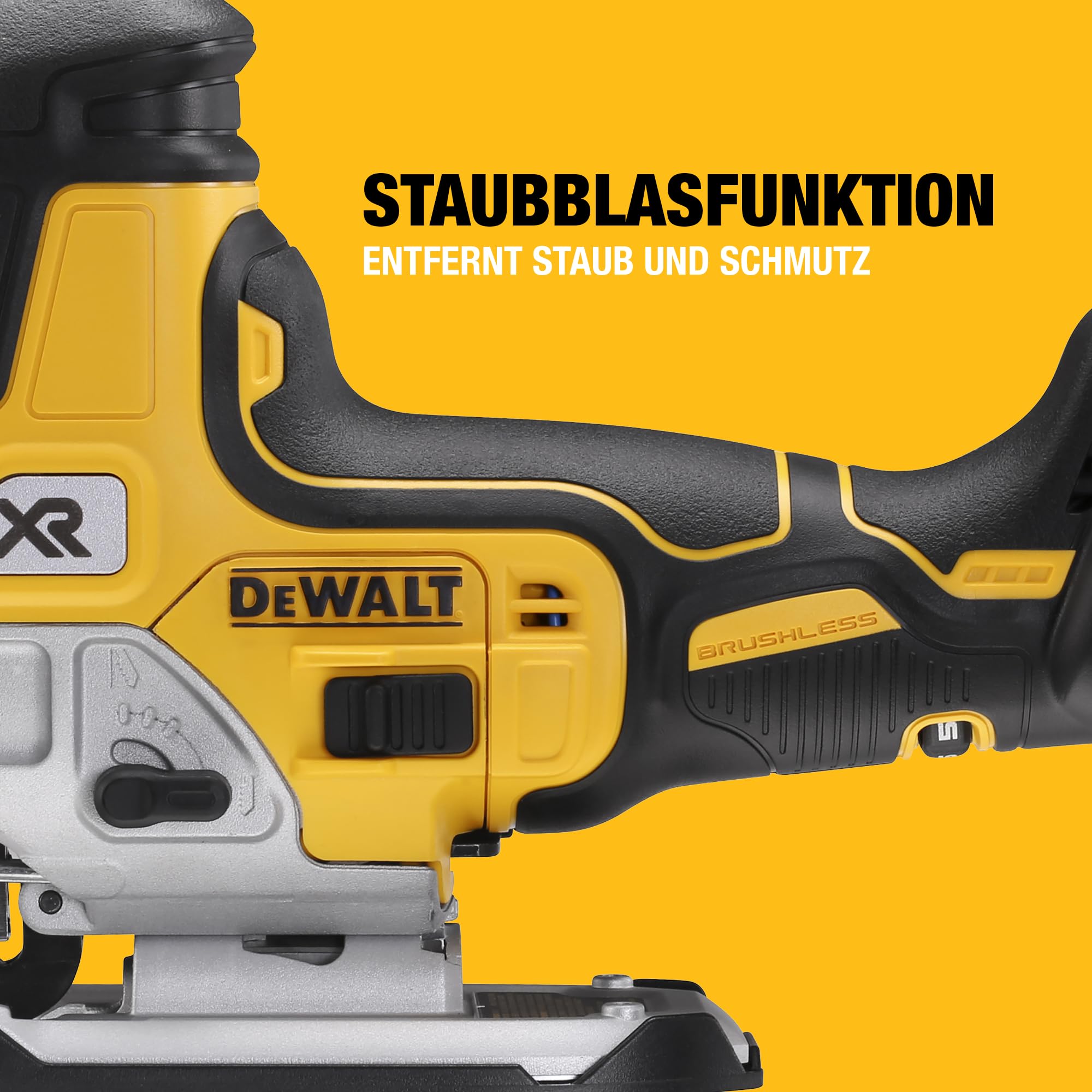 DEWALT 18 V XR bürstenlose Stichsäge mit Handgriff, nur Werkzeug, DCS335N-XJ