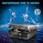 Sentry Safe CHW30220 Feuerfeste und wasserdichte Tresorbox mit Schlüsselschloss, Feuer- und Wassertruhe Safe für Wertsachen, Grau & Schwarz, 0,36 Kubikfuß, 7,6 x 16,5 x 14,8 Zoll