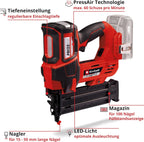 Einhell Professional Akku-Nagler FIXETTO 18/50 N Power X-Change (18V, 60 Schuss/min, max. 50 mm Nagellänge, Tiefeneinstellung, Einzel-/Serienschuss, inkl 500 Nägel, ohne Akku)