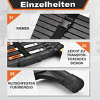 HBTower Teleskopleiter 3,2 m aus Aluminium, Klappbare Ausziehleiter mit Rutschfesten Füßen, Leicht & Kompakt, Tragkraft 150 kg, Ideal für Deckenarbeiten & Dachböden, Schwarz