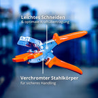 Original LÖWE Dichtungsprofilschere 4.104/V mit zwei Anschlagwinkeln für den professionellen Einsatz im Fensterbau - Dichtungswerkzeug mit V-Schnitt zum Ausklinken von Dichtungsprofilen an Außenecken