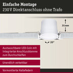 Paulmann 92465 LED Einbauleuchte Base Smart Home Zigbee Basisset schwenkbar rund 230V 3x4,9W 3x430lm dimmbar 90mm Schwarz matt Metall 3000K