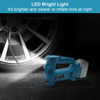 QUPERR Akku Kompressor kompatibel mit Makita 18V Akku, Elektrischer Luftkompressor bis 10,34 bar mit LED-Licht & Autostopp, Tragbare Luftpumpe für Auto, Motorrad, Fahrrad, Bälle (ohne Akku)