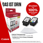Canon Tintenpatronen & Papier-Multipack - PG-575/CL-576 Original Druckerpatronen 2er Pack (1 x Schwarz, 1 x Farbe) & 4x6 Fotopapier (50 Blatt)