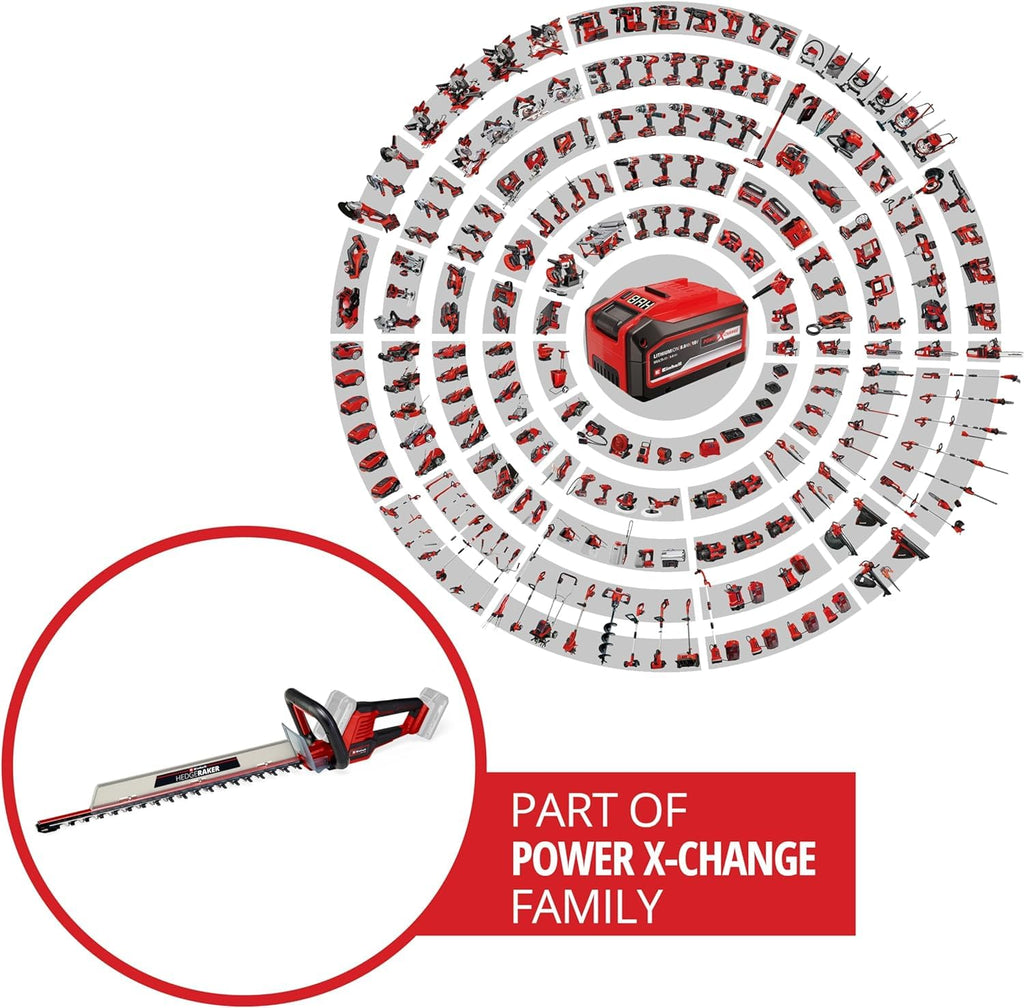 Einhell Akku-Heckenschere GE-CH 36/61 Li-Solo Power X-Change (36 V, 61 cm Schnittlänge, 26 mm Zahnabstand, inkl. Schnittgutsammler, ohne Akku)