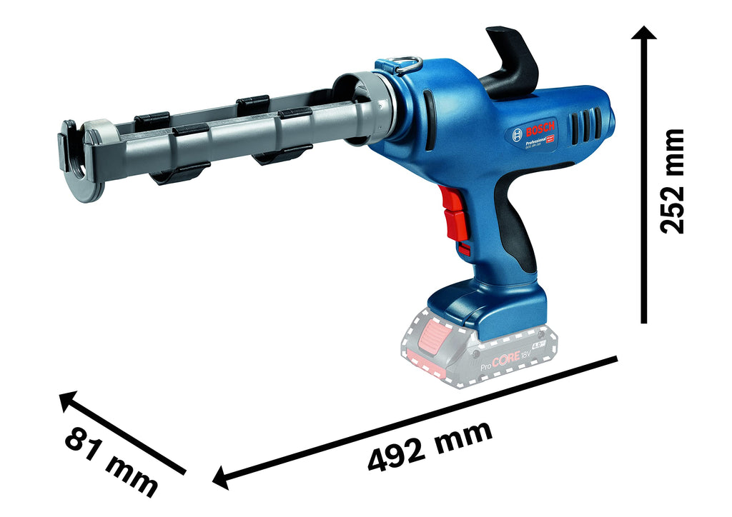 Bosch Professional System Akku Kartuschenpresse GCG 18V-310 (Druckkraft 3,5 kN, max. Kapazität 310 ml, ohne Akku/ Ladegerät)