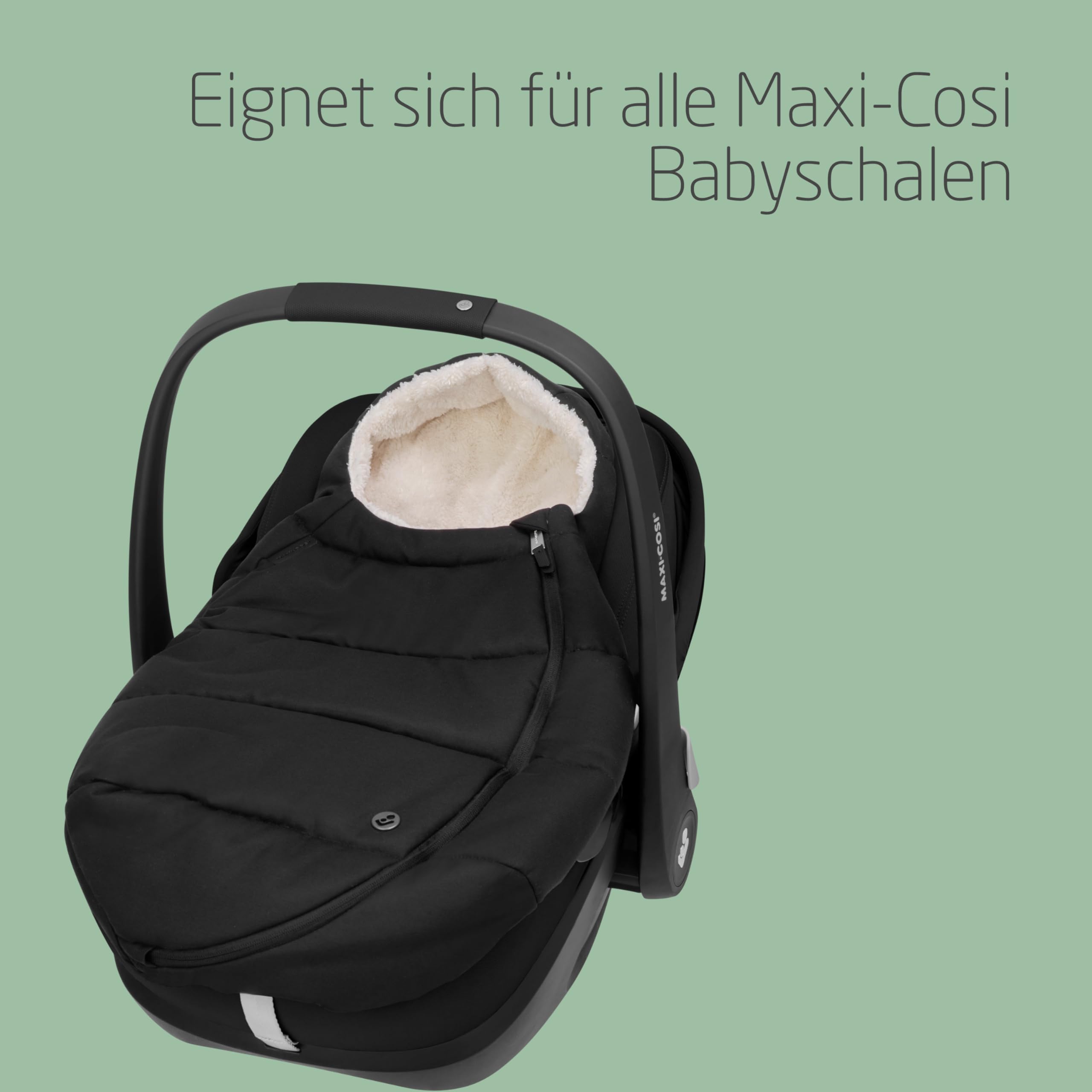 Maxi-Cosi kuschelig weicher 2-in-1 Fußsack, geeignet für alle Maxi-Cosi Kinderwagen, auch als Sitzpolster verwendbar, Twillic Black