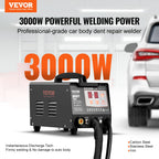 VEVOR Ausbeulspotter, 3kW, Dellenreparaturset mit 2 Schweißpistolen, automatisches/manuelles Schweißen & 7 Modi, Punktschweißgerät zur Dellenreparatur für Autokarosserie, Dellenzieher für Autos & LKWs