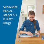 Dahle 507 Papierschneider (8 Blatt Schneidleistung, bis DIN A4) blau