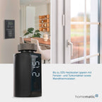 Homematic IP Smart Home Heizkörperthermostat – Evo, anthrazit, digitaler Thermostat Heizung, Steuerung per App, Alexa, Google Assistant, einfache Installation, Energie sparen, 156650A0