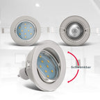 B.K.Licht - 10er Set LED Einbaustrahler 230V schwenkbar, warmweiße Lichtfarbe, Lochmass 68mm, LED Spot, Deckenspots, Spots, Einbauleuchten, Einbauspots, Deckenstrahler, 86x70 mm, Matt-Nickel