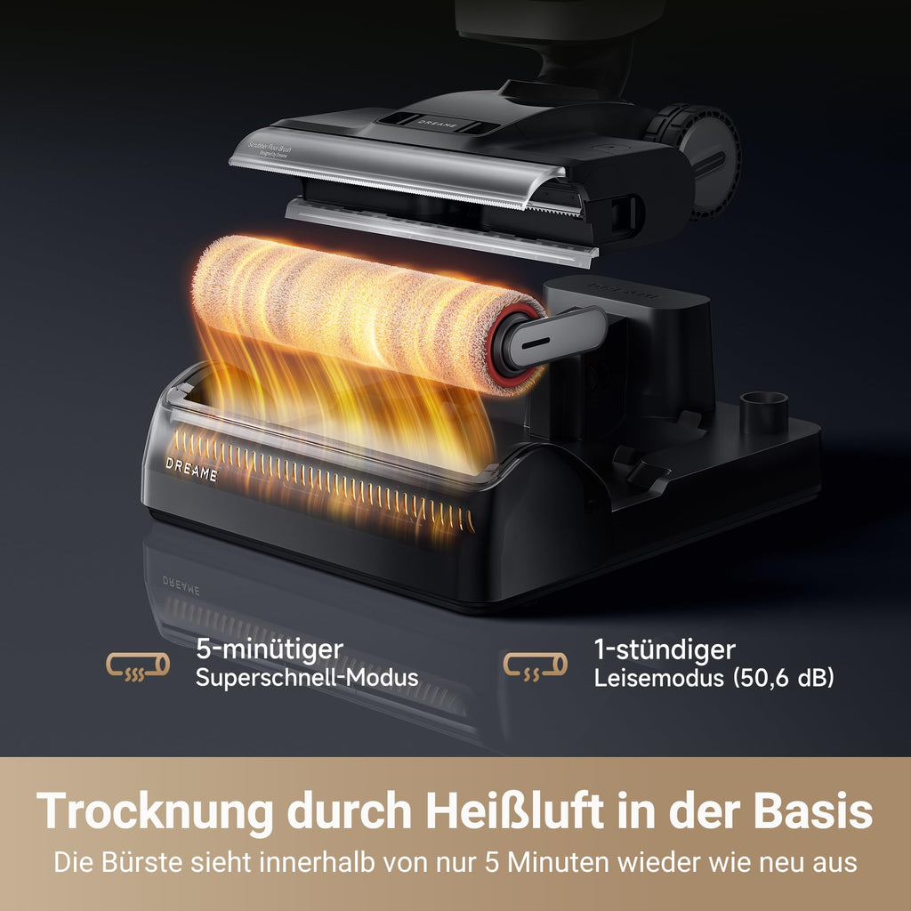 dreame H14 Pro Nass- und Trockensauger, 180° Lie-Flat, 60 °C Bürstenpflege, 5-min Trocknung, automatische Lösungsmittelverteilung, App-Steuerung, Doppelrotationsbürste, 18.000Pa Saugkraft, Doppelkante