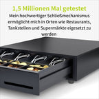 ACROPAQ Kassenschublade - Öffnung manuell mit Druckknopf, Kassenlade 33 x 33 cm, Unterbau geeignet - Kasse, Cash Register, Bargeldkasse - Schwarz