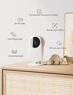 nooie Babyphone mit Kamera, Baby Kamera WLAN, Baby Monitor with Camera und APP, Gegensprechfunktion 1080P HD Nachtsicht Kompatibel mit Alexa und 2.4Ghz WiFi, Bewegungs Geräuscherkennung, Indoor