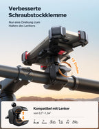 JOYROOM 2026 Handyhalterung Fahrrad, [1s Auto-Sperre][100mph Militär Anti-Shake] Handyhalterung Motorrad, [5s Install] Universal Lenker Holder für iPhone 17 Samsung S25, Alle 4,7‘’-7" Smartphone