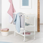 roba Bade Wickel Kombination + Wickelauflage Style grau - Mobiler Kombi Wickeltisch mit integrierter Badewanne - mit schwenkbarer Wickelfläche - Holz weiß