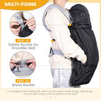 Orzbow Regenschutz Babytrage, Tragecover Babytrage Winter mit Abnehmbares Oberteil, Universal Wintercover Babytrage mit Korallenvlies-Futter, Vordertasche, Reißverschluss Unten, Schwarz