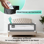 Bettgitter 140cm, Kinderbettgitter Babybettgitter Rausfallschutz für Kinder Baby - Grau 1 Seite