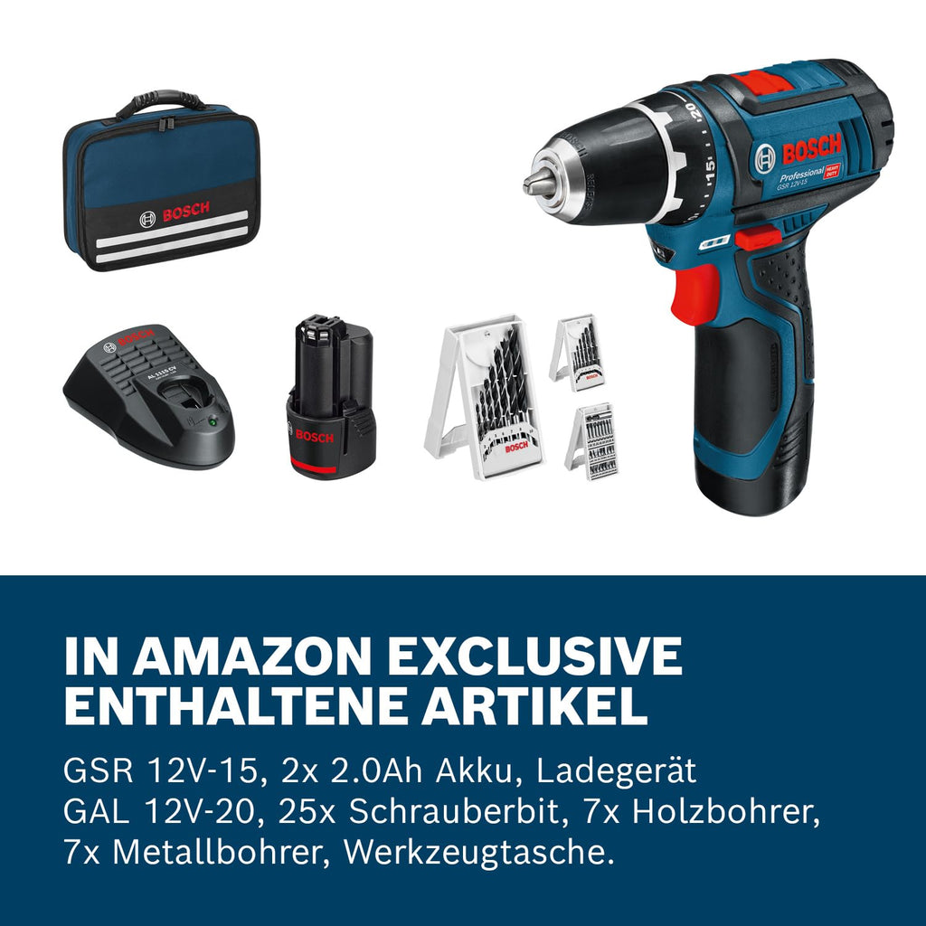 Bosch Professional 12V System Akku Bohrschrauber GSR 12V-15 (ohne Akku/ Ladegerät)