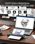 Phomemo M08F Tattoo Drucker Tattoo Stencil Drucker Transfer Maschine Professionelle Thermodrucker Kopierer Kompatibel mit Smartphone und PC mit 10pcs Transferpapier
