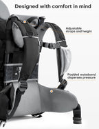 besrey Kraxe Kindertrage mit Aufbewahrungstasche, tragbare Kinderrückentrage für Reise, Kinderkraxe wandern für 6-36 Monate, Tragesitz bis 20 kg, zusammenklappbare (Upgrade Modell Schwarz)