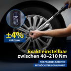 Goodyear Premium Drehmomentschlüssel, Einstellbar von 42 bis 210 Nm, Antrieb 1/2" Vierkant, inkl. Verlängerung und Stecknüsse 17 mm und 19 mm, Blau, Schwarz, Silber