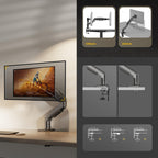 Ergosolid für PC-Monitor, Gelenkarm, ergonomisch, Gasfeder, 17-30 Zoll, VESA 75 mm und 100 mm, drehbar 360 Degree F80-0