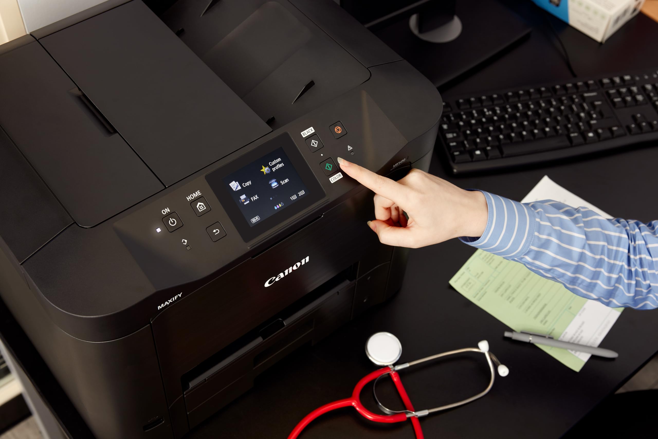 Canon MAXIFY MB5150 Farbtintenstrahl - Multifunktionsdrucker (DIN A4, 4-in-1 Scanner, Kopierer, Fax, Farbdisplay, 600 x 1200 DPI, USB, Duplexdruck, WLAN, Bluetooth) schwarz