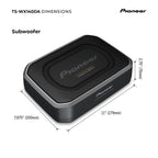 PIONEER TS-WX140DA Aktivsubwoofer, leistungsstarker Gehäuse Subwoofer mit 170 W Maximalleistung, 20 x 13 cm Subwoofer in MDF Gehäuse, IMPP Membran, schwarz, Kabelfernbedienung (5m Zuleitung)