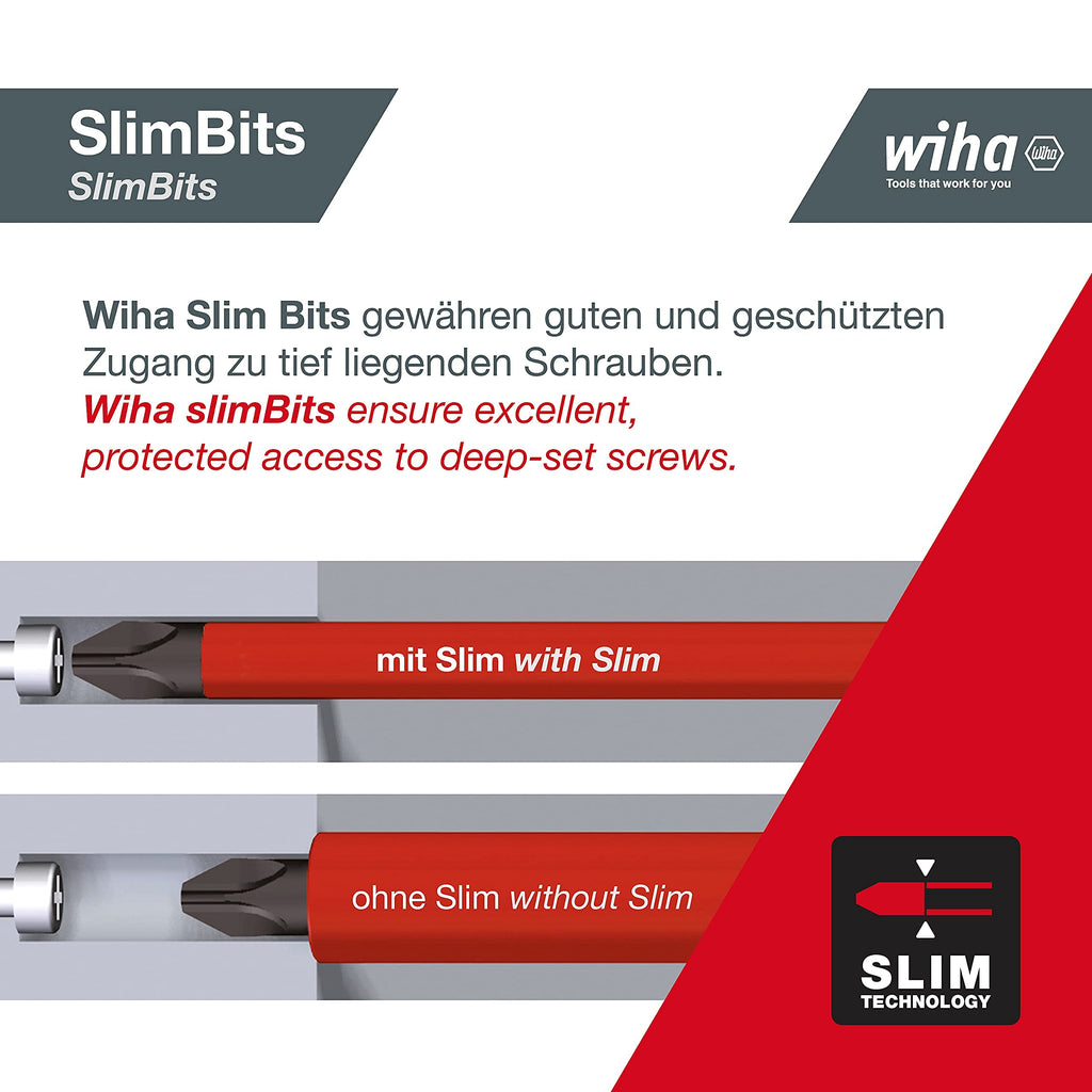 Wiha Schraubendreher Set LiftUp electric 6-tlg. mit verstaubarem Bit Set (38611) I Schraubenzieher Satz mit Bit Magazin aus slimBits für Elektriker, Bithalter, Schlitz/ Kreuzschlitz/ Plusminus