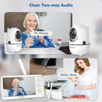 HelloBaby 6 Zoll Baby Monitor mit Kamera & Teilbild-Funktion, 4000mAh Akkulaufzeit, 355°/120° Schwenk & Neige, Nachtsicht, Kein WLAN, Temperaturalarm & Schlaflieder, ECO, Kein WLAN