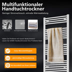 SONNI Badheizkörper Handtuchhalter Mittelanschluss 1600x500mm Weiß Handtuchtrockner Heizkörper Bad Gerade