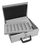 Wedo Geldzählkassette Universa kombiniertes Stahlblechprogramm für Hart- und Papiergeld mit 2 tragbaren Griffen stabiler Coinsafeeinsatz 4-Fächer für Scheine 35,5 × 27,5 × 10 cm