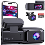 Dashcam Auto Vorne Hinten 2,5K + 1080P, Dash Cam mit WiFi, 32GB Karte, Dual-Autokamera mit 170 ° Weitwinkel, Super Nachtsicht, Auto Kamera mit Parküberwachung, G-Sensor, App-Steuerung, Loop-Aufnahme