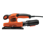 BLACK+DECKER Schwingschleifer (ideal zum Schleifen von großen Flächen, ergonomischer Softgriff, integrierter Staubabsaugung, variable Geschwindigkeit, inkl. 5x Schleifpapier & Koffer) KA320EKA-QS