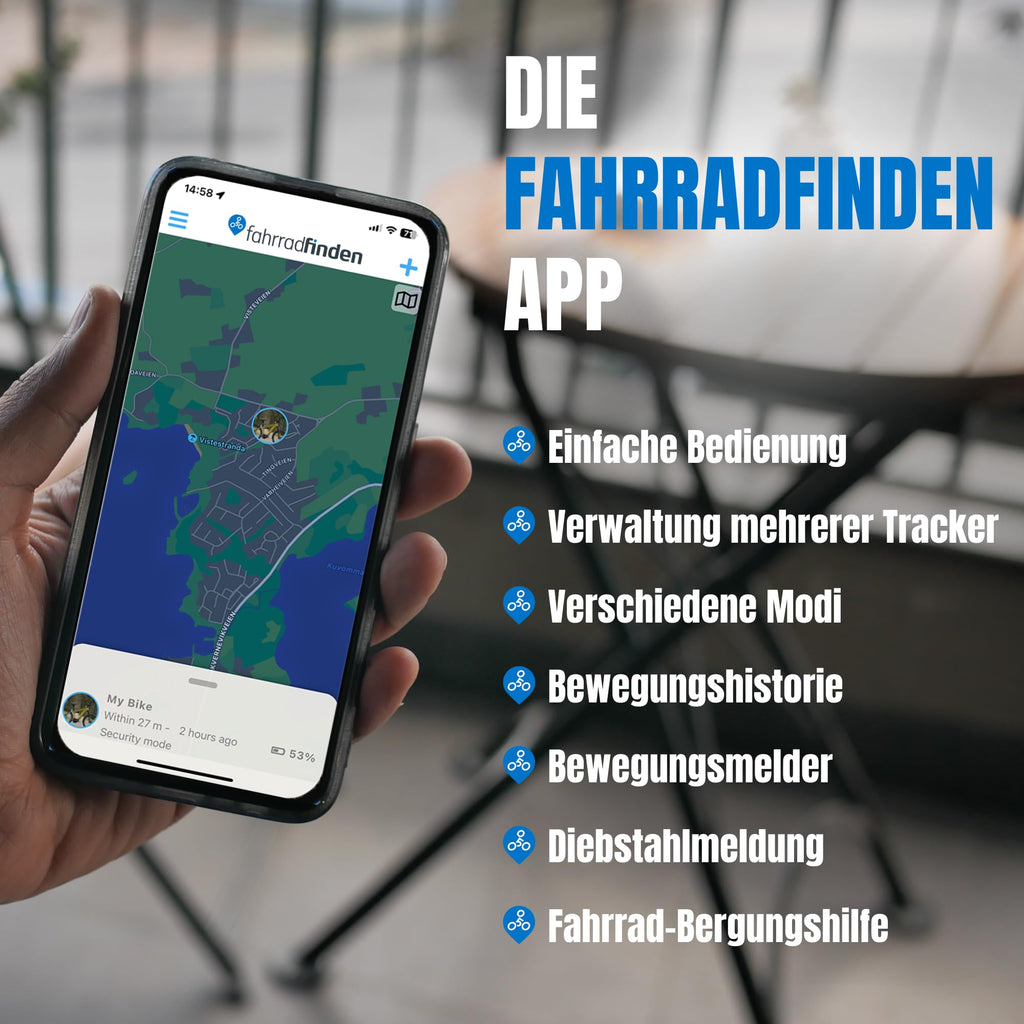 FahrradFinden von BikeFinder - GPS Fahrrad Tracker, im Lenker Versteckt, Fahrrad Ortungsgerät, Anti-Diebstahl, Diebstahlschutz, SIM Karte inkl. - ABO Erforderlich