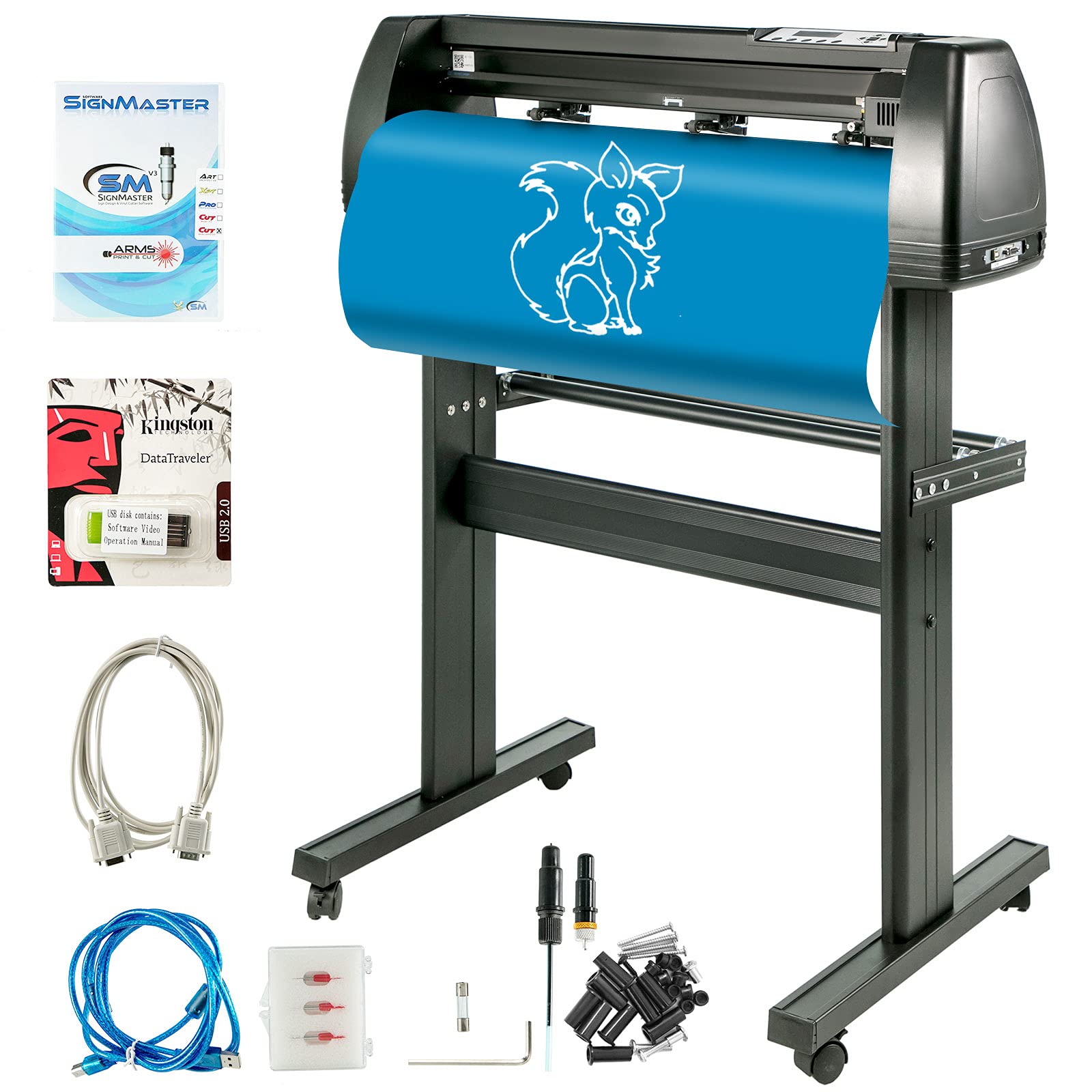 VEVOR 28 Inch Vinyl Schneideplotter Vinyl Cutter Plotter 720 mm Slogan Cutting Plotter Desktop Machine mit der Software