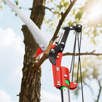 VEVOR Astsäge mit Teleskopstiel, 215,3-809,3 cm einstellbar, scharfe Klinge aus 65Mn-Stahl, leichte Stange aus Fiberglas, Teleskop Baumsäge zum Beschneiden hoher Äste, (inkl. Baumschere)