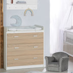 roba Zimmerset 'Gabriella', 3tlg, Bicolor, inkl. Bett 70x140cm, Wickelkommode mit 3 Schubladen, Schrank 3-türig