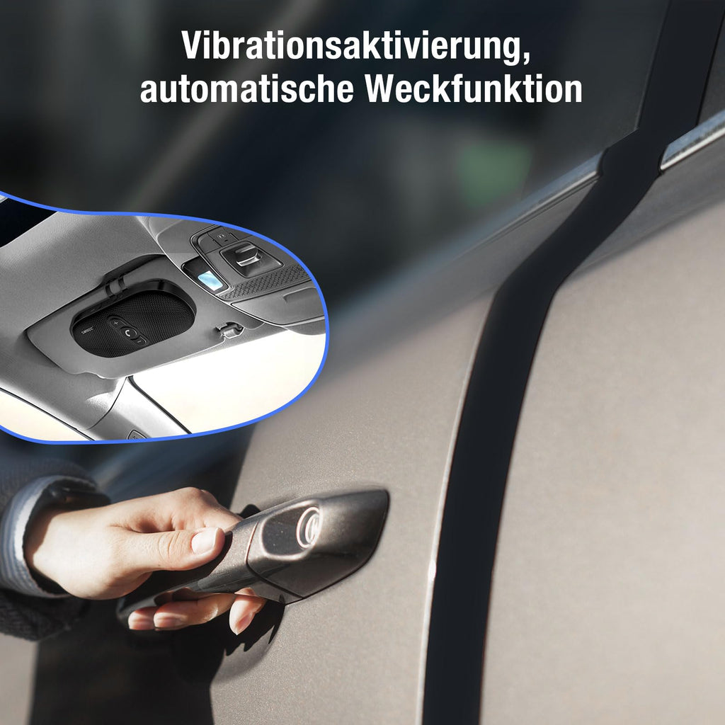 Freisprecheinrichtung für Auto Bluetooth 5.1 mit Clip Wireless Freisprechanlage Verbindet mit Siri & Google Assistant Unterstützung Auto EIN Aus Lauter 6W Lautsprecher für GPS Musik Telefon, Schwarz
