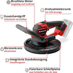 Einhell Professional Akku-Trockenbauschleifer TP-DWS 18/225 Li BL Solo Power X-Change (18 V, Brushless, inkl. 6 x Ø 225 mm Schleifpapier & 1 x Gitterleinen, ohne Akku und Ladegerät)