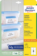 AVERY Zweckform L7976-25 Tiefkühletiketten (200 Aufkleber, 99,1x67,7mm auf A4, selbstklebend, temperaturbeständige und tiefkühlfeste Klebeetiketten für Gefriergut, bedruckbar) 25 Blatt, weiß