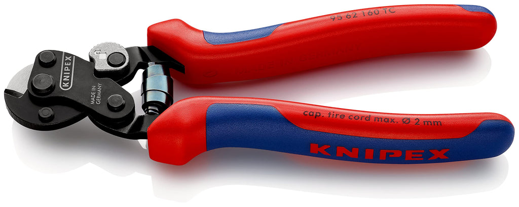 KNIPEX Drahtseilschere für Reifencordmit Mehrkomponenten-Hüllen 160 mm, 95 62 160 TC