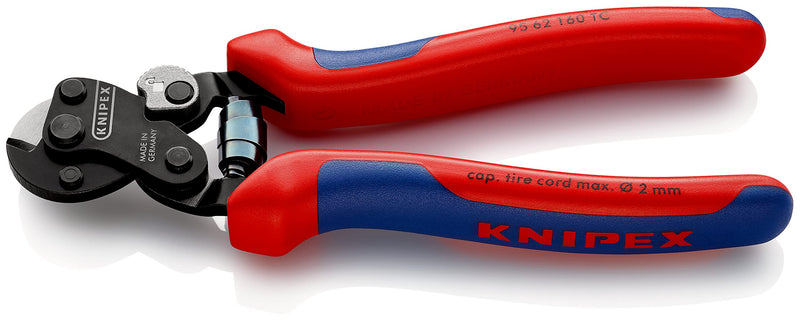 KNIPEX Drahtseilschere für Reifencordmit Mehrkomponenten-Hüllen 160 mm, 95 62 160 TC