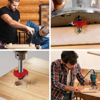 flintronic Fräser-Set, 8MM Fräsen Werkzeug Set, 15-TLG Holzkoffer Geschmiedeter Werkzeugstahl Oberfräser, Bündigfräser, Holzschneider mit Kunststoff-Box, Bodenreinigung für Holzbearbeitung