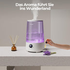 Homvana Luftbefeuchter Schlafzimmer Top-Fill, 3.6L 360°Cool Mist 34H Dauerhaft, Ruhig 16dB (SilentSpary Tech) Klein, Luftbefeuchter Pflanzen, Growtent, Pflanzenbefeuchter, Humidifier Plants (Grau)