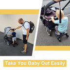 Buggy Board für alle Kinderwagen, Vihir Kiddy Board mit Sitz, Trittbrett Mitfahrbrett Universal passend für 2-6 Jahre alte Kinder, mit einer maximalen Belastung von 55 Pfund (schwarz)