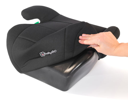 babyGO Sitzerhöhung Booster nach neuer I-Size Norm - Kindersitzerhöhung - Kindersitz/Autositz für Kinder (125-150 cm) Schwarz